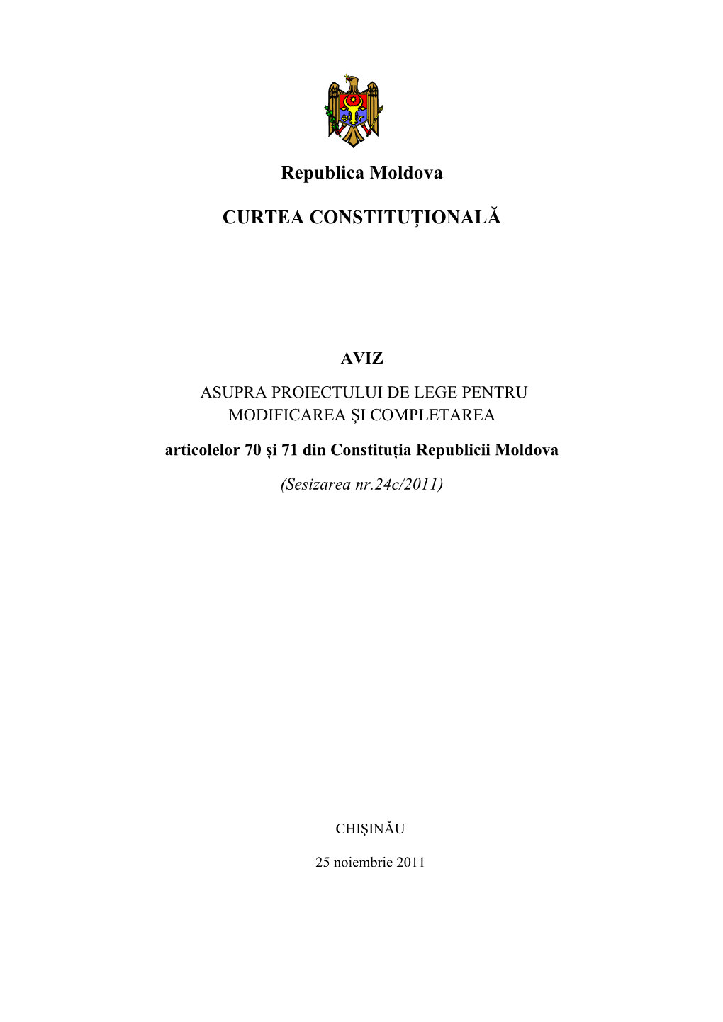 Republica Moldova CURTEA CONSTITUŢIONALĂ