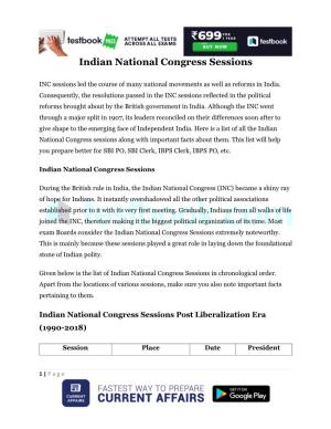 Indian National Congress Sessions