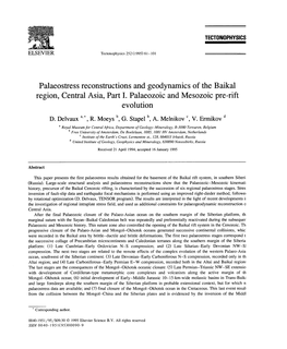Palaeostress Reconstructions and Geodynamics of the Baikal Region, Central Asia, Part I