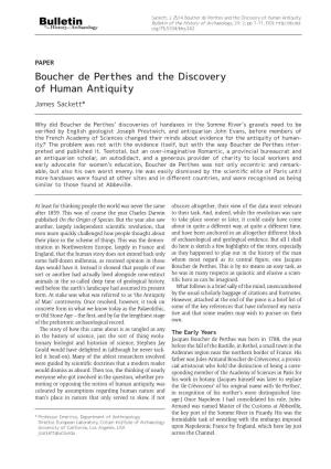 Boucher De Perthes and the Discovery of Human Antiquity
