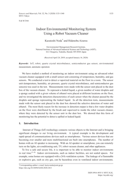 Indoor Environmental Monitoring System Using a Robot Vacuum Cleaner