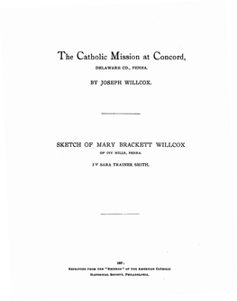 History of the Catholic Mission at Concord