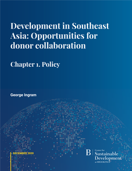 Development in Southeast Asia: Opportunities for Donor Collaboration