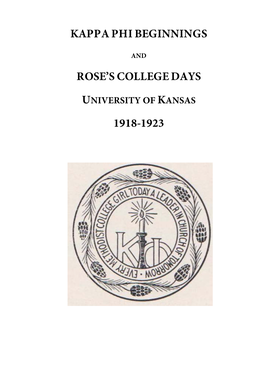 Rose's College Days 1918-1923