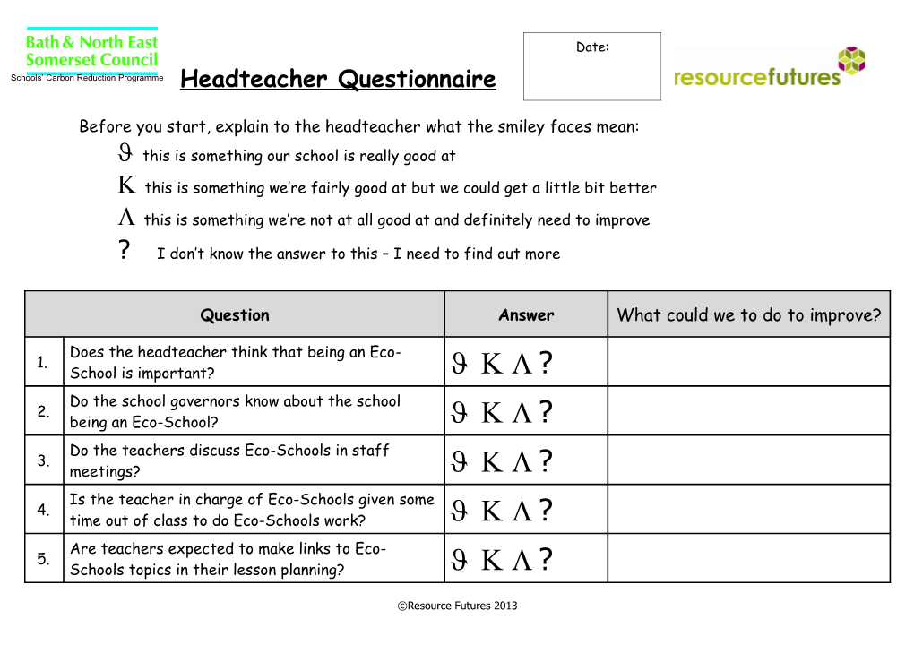 Badock S Wood Primary School Eco Schools Waste Questionnaire