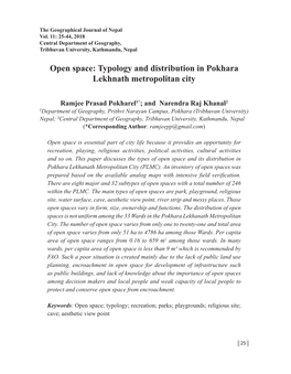 Typology and Distribution in Pokhara Lekhnath Metropolitan City