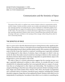 Communication and the Semiotics of Space