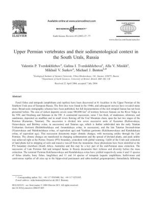 Upper Permian Vertebrates and Their Sedimentological Context in the South Urals, Russia