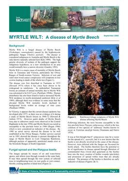 MYRTLE WILT: a Disease of Myrtle Beech September 2005