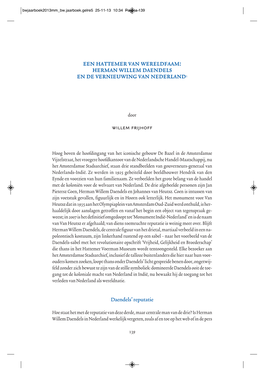 Een Hattemer Van Wereldfaam: Herman Willem Daendels En De Vernieuwing Van Nederland1