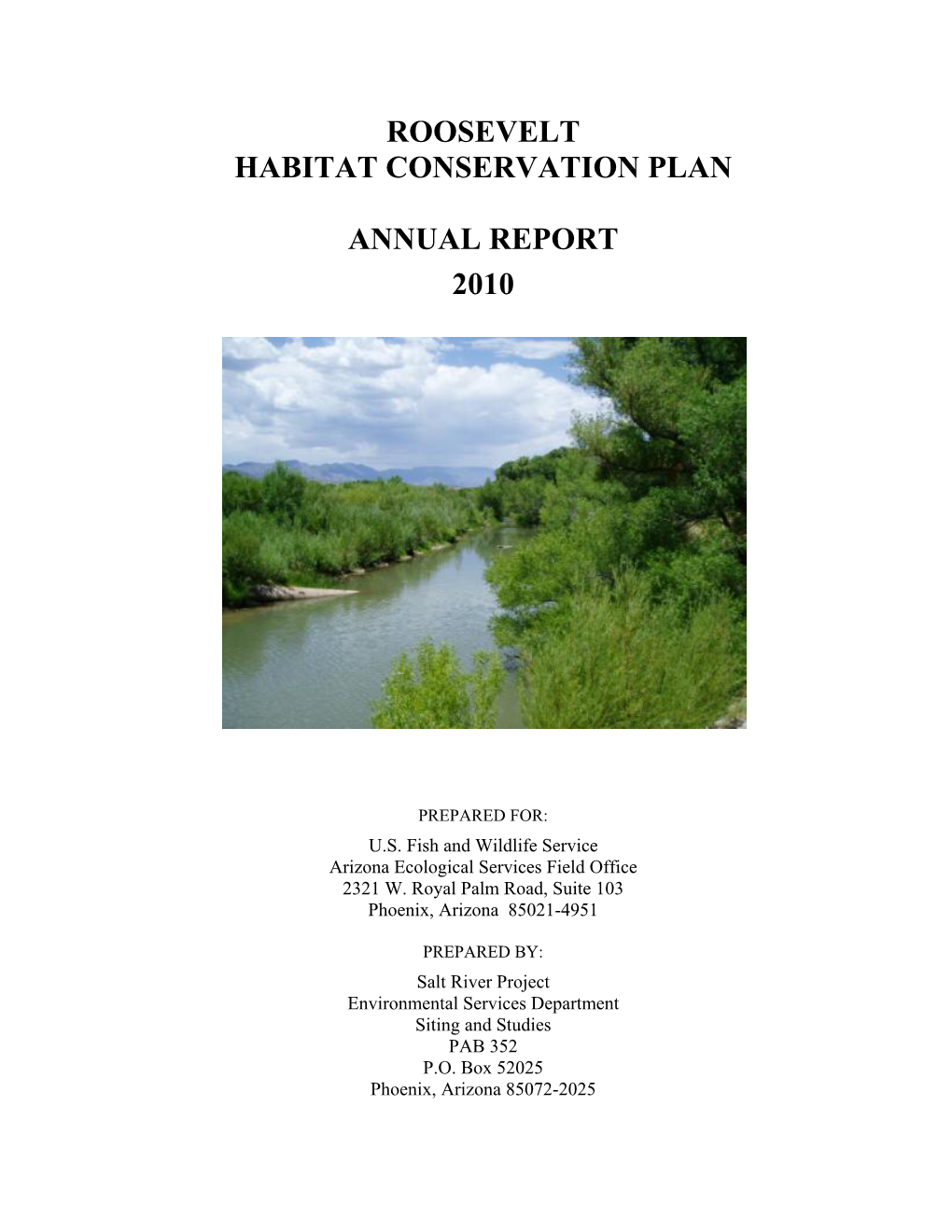 Roosevelt Habitat Conservation Plan Annual