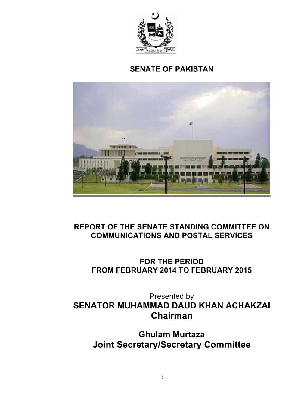 Chairman Joint Secretary/Secretary Committee