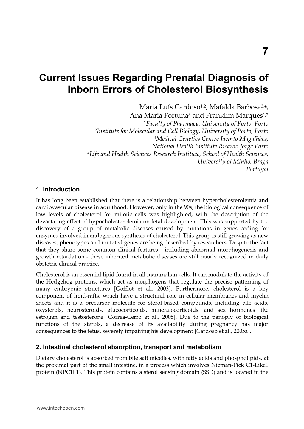 Current Issues Regarding Prenatal Diagnosis of Inborn Errors of Cholesterol Biosynthesis