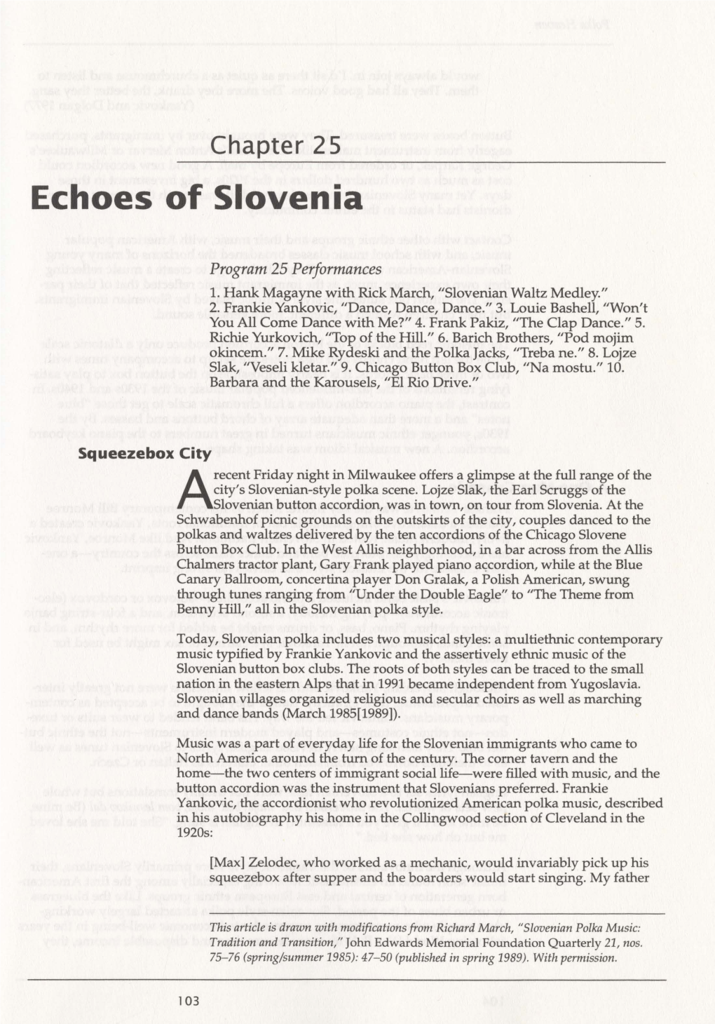 Echoes of Slovenia