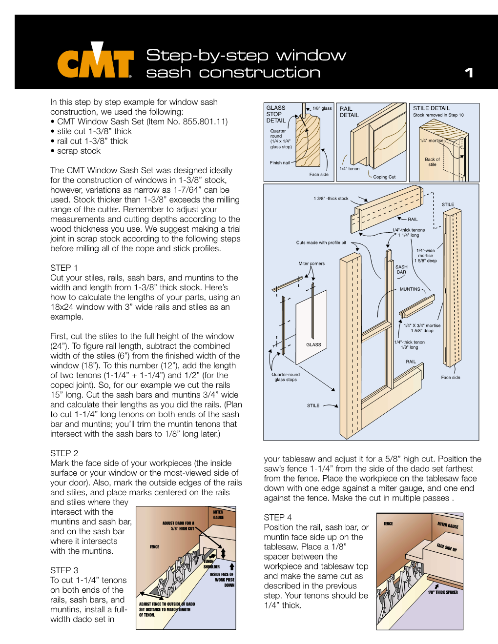 Step-By-Step Sash Construction