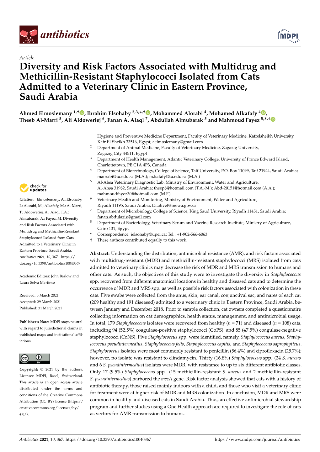 Diversity and Risk Factors Associated with Multidrug and Methicillin