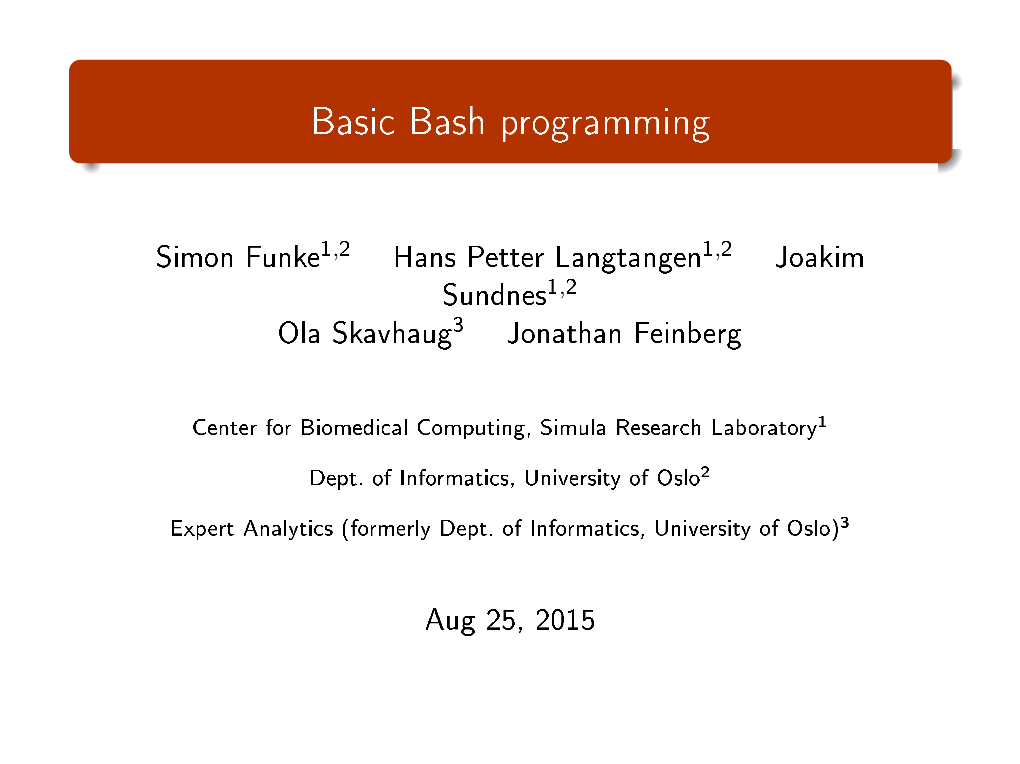 Basic Bash Programming