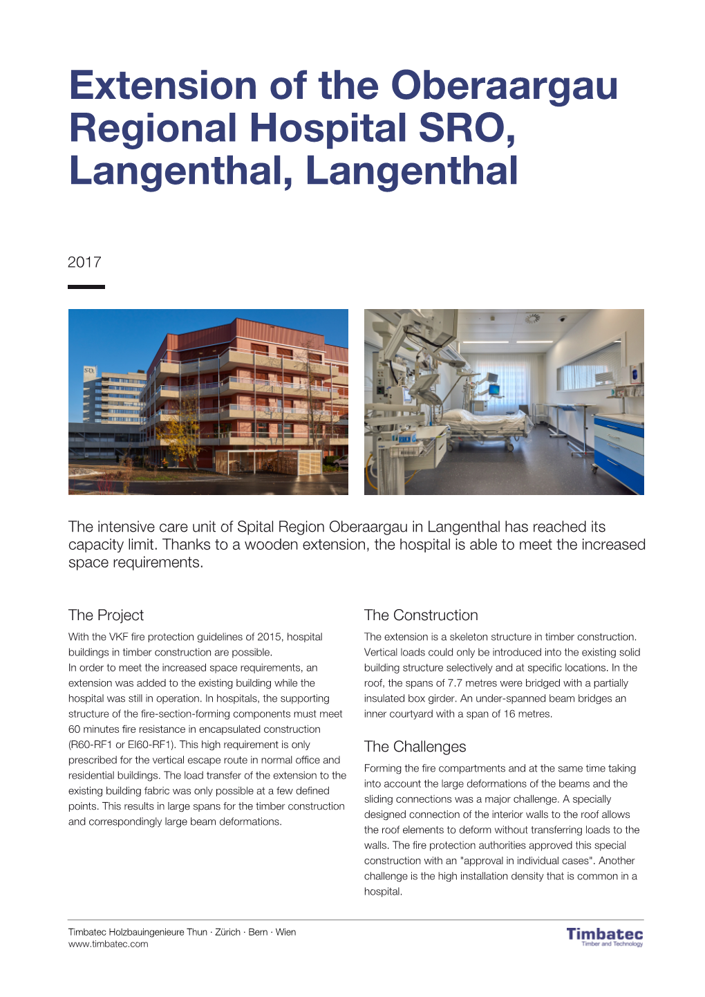 Extension of the Oberaargau Regional Hospital SRO, Langenthal, Langenthal