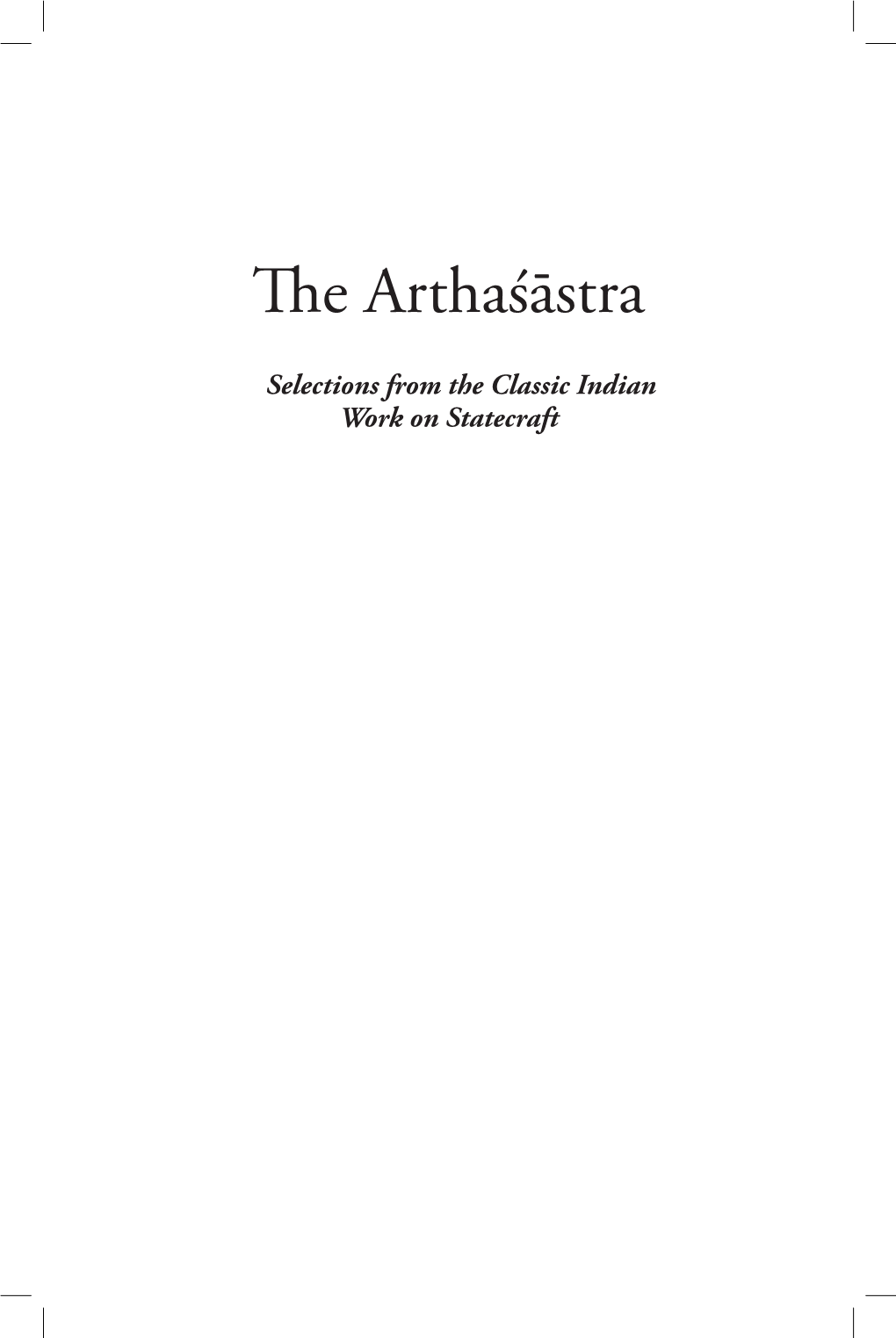 The Arthaśāstra