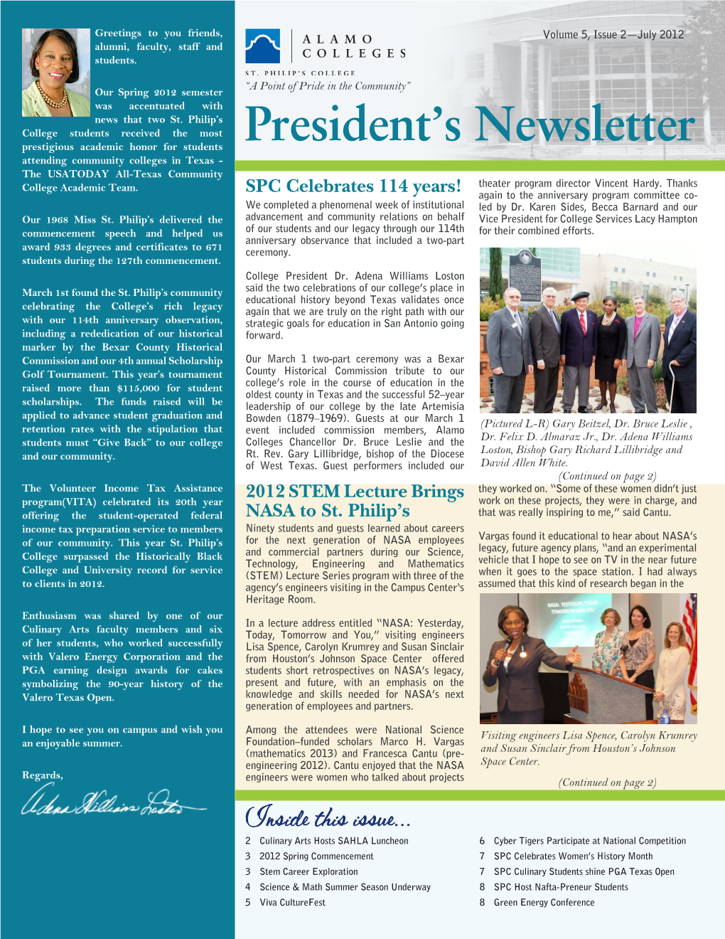 President's Newsletter