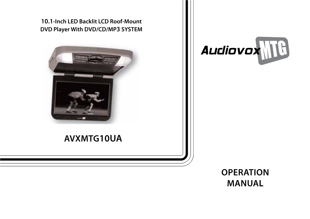 Avxmtg10ua Operation Manual