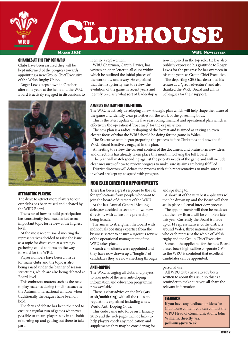 Clubhouse March 2015 WRU Newsletter