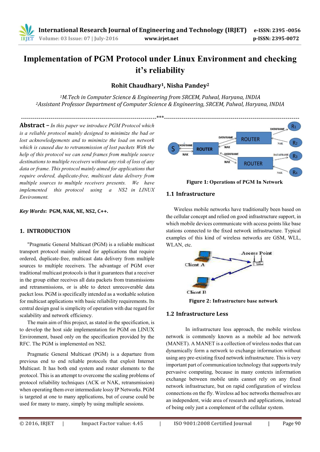 Implementation of PGM Protocol Under Linux Environment and Checking It’S Reliability