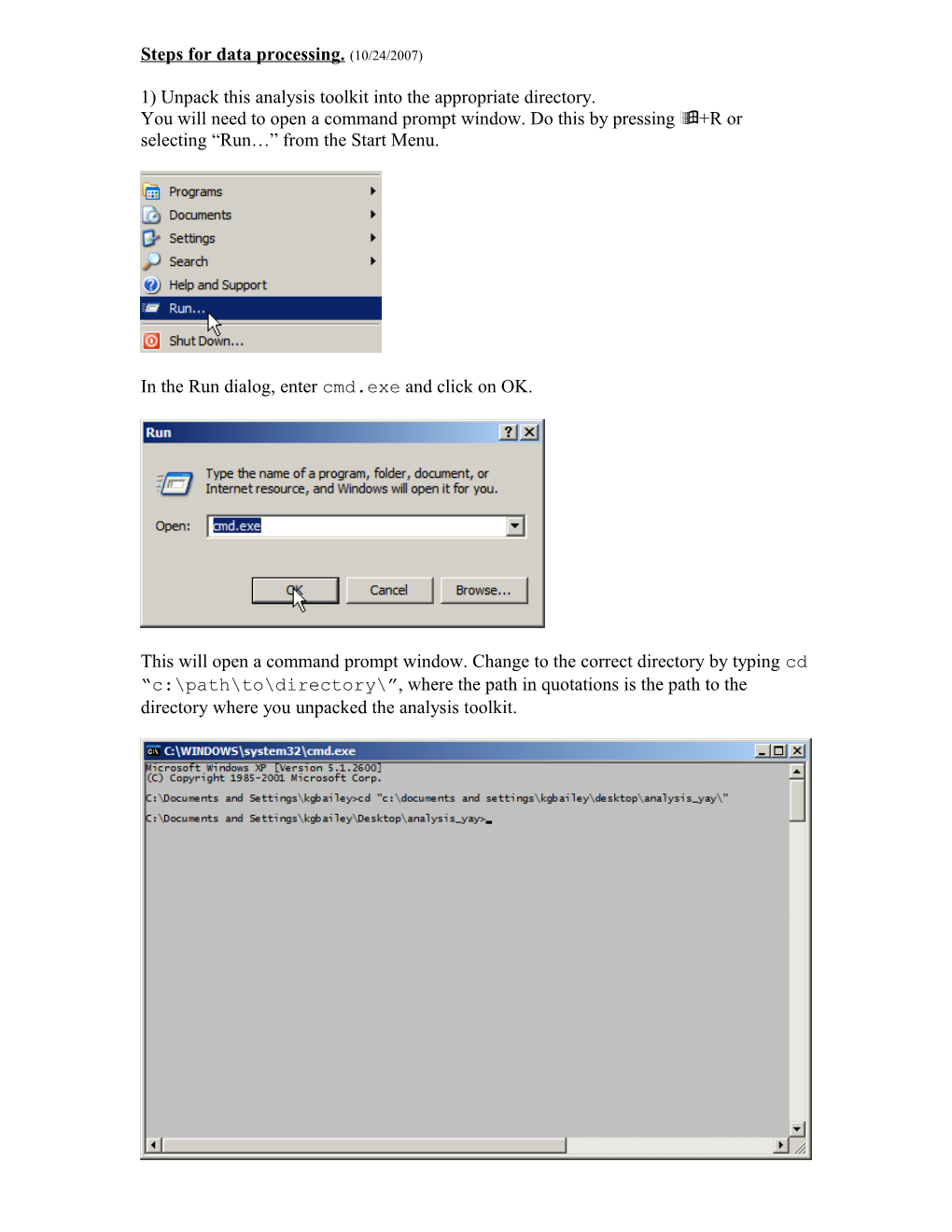 Steps for Data Processing