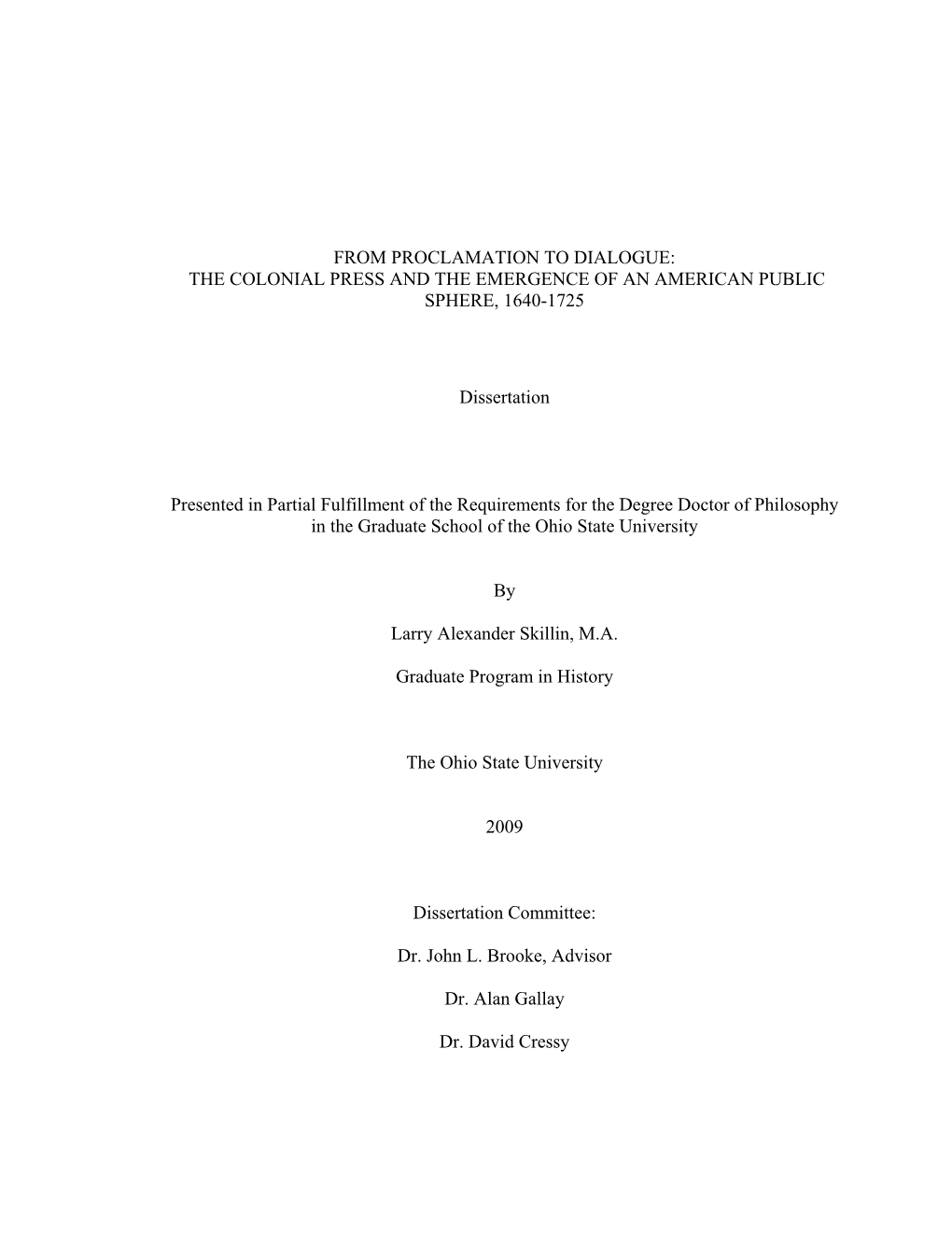 View on the Rise of the Public Sphere in the Early Modern Atlantic World…………………………………………………………