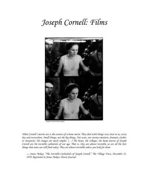 Joseph Cornell: Films