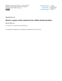 Supplement of Reactive Organic Carbon Emissions from Volatile Chemical Products