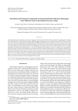 Microbiota and Chemical Compounds in Fermented Pinelliae Rhizoma (Banxiaqu) from Different Areas in the Sichuan Province, China