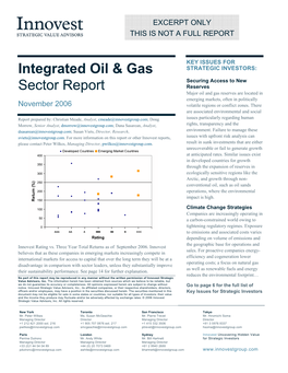 Integrated Oil & Gas Sector Report