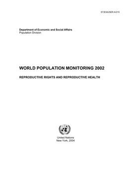 World Population Monitoring 2002