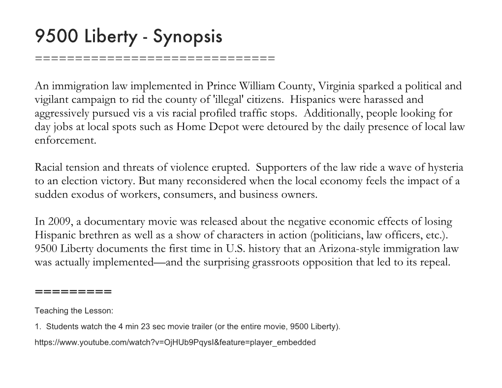 9500 Liberty - Synopsis ======