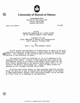 University of Hawaii at Manoa