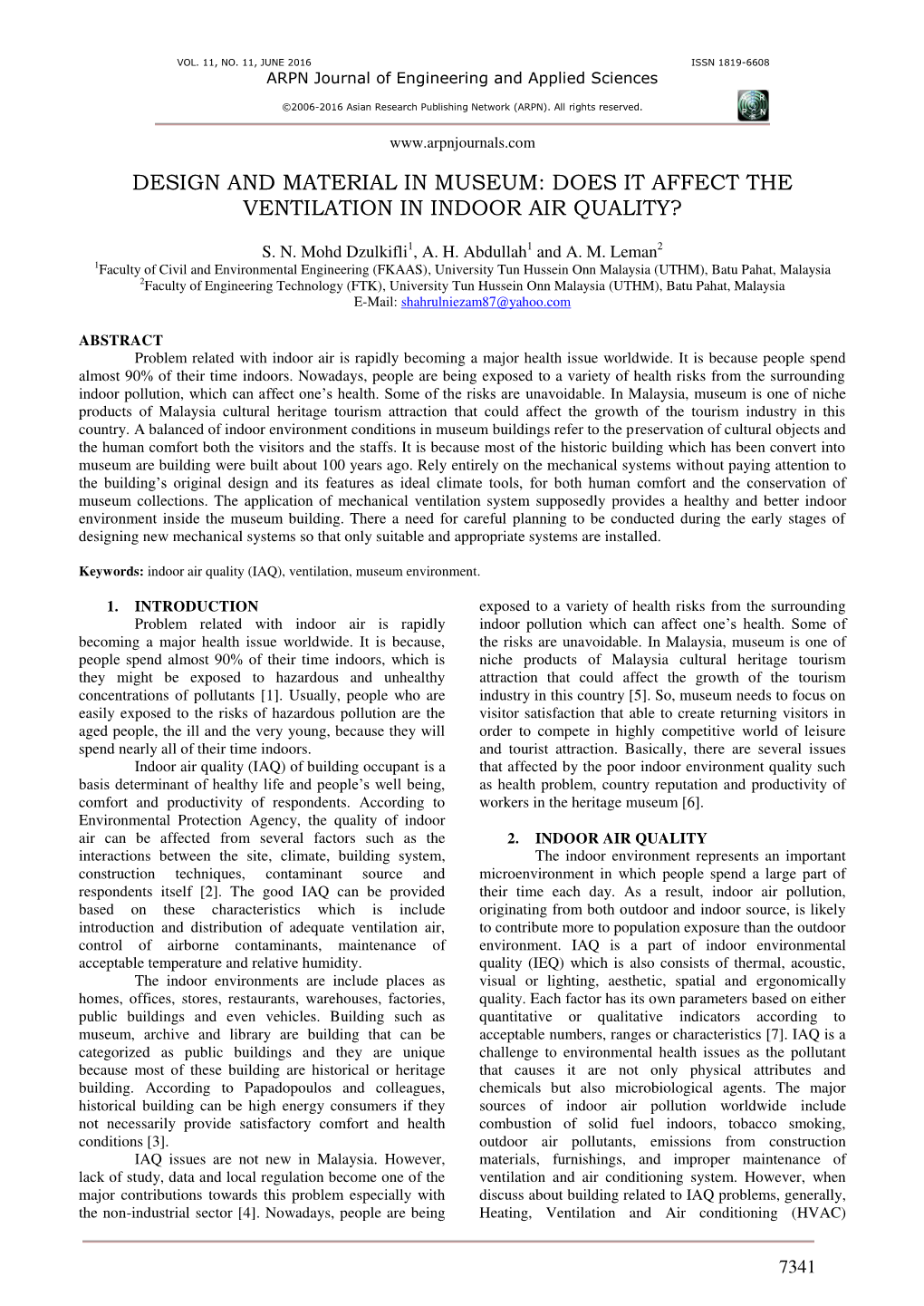 Design and Material in Museum: Does It Affect the Ventilation in Indoor Air Quality?