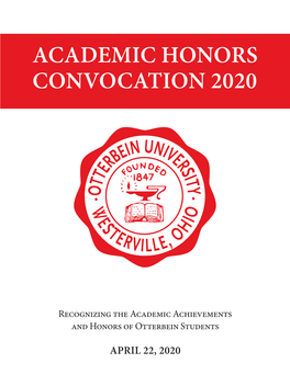 Academic Honors Convocation 2020