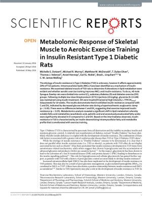 Metabolomic Response of Skeletal Muscle to Aerobic Exercise Training