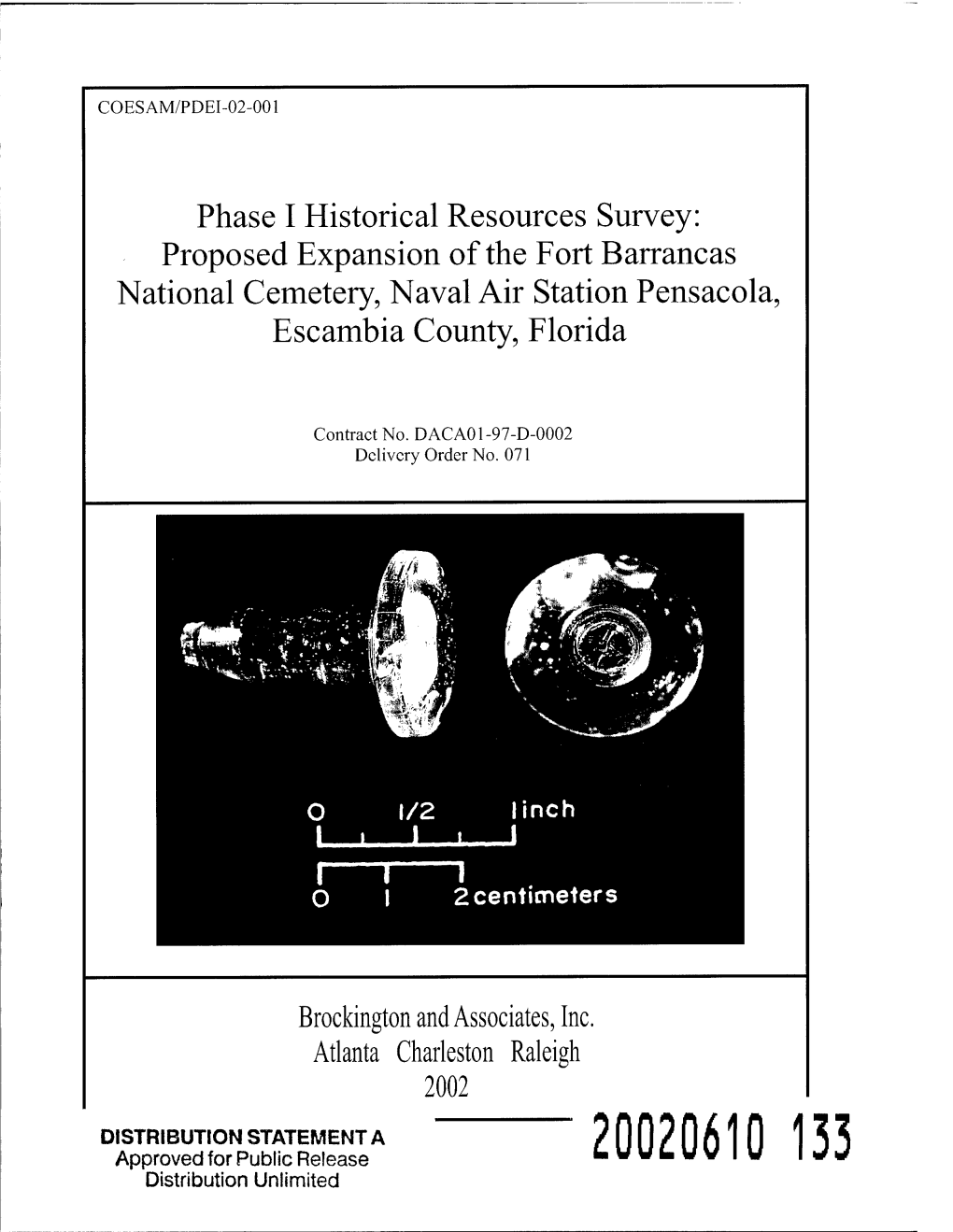 Proposed Expansion of the Fort Barrancas National Cemetery, Naval Air Station Pensacola, Escambia County, Florida