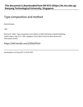 Type Composition and Method
