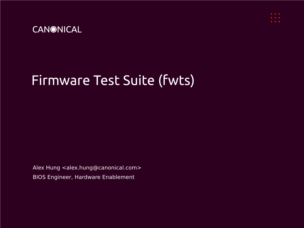 Firmware Test Suite (Fwts)