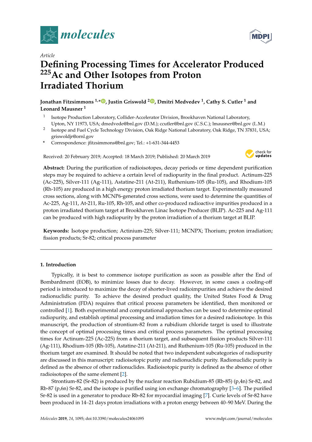 Defining Processing Times for Accelerator Produced