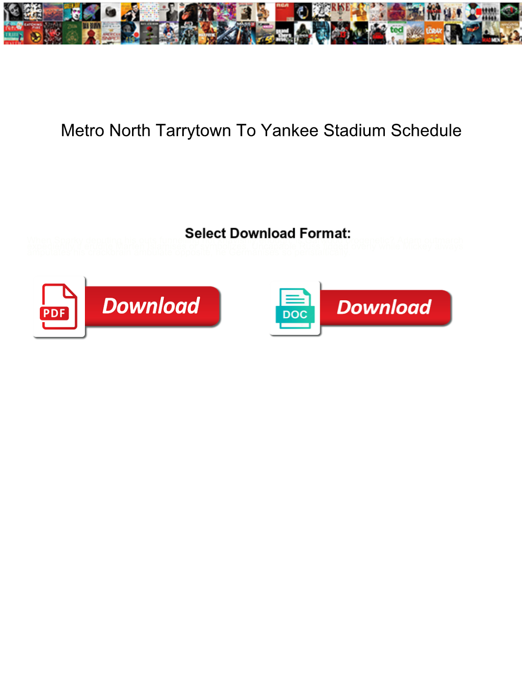 Metro North Tarrytown to Yankee Stadium Schedule