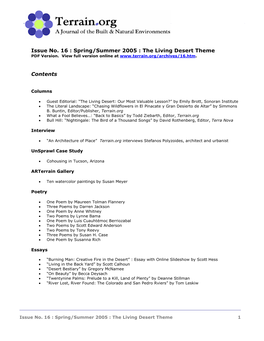 Spring/Summer 2005 : the Living Desert Theme PDF Version