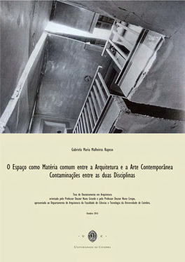 O Espaço Como Matéria Comum Entre a Arquitetura E a Arte Contemporânea Contaminações Entre As Duas Disciplinas