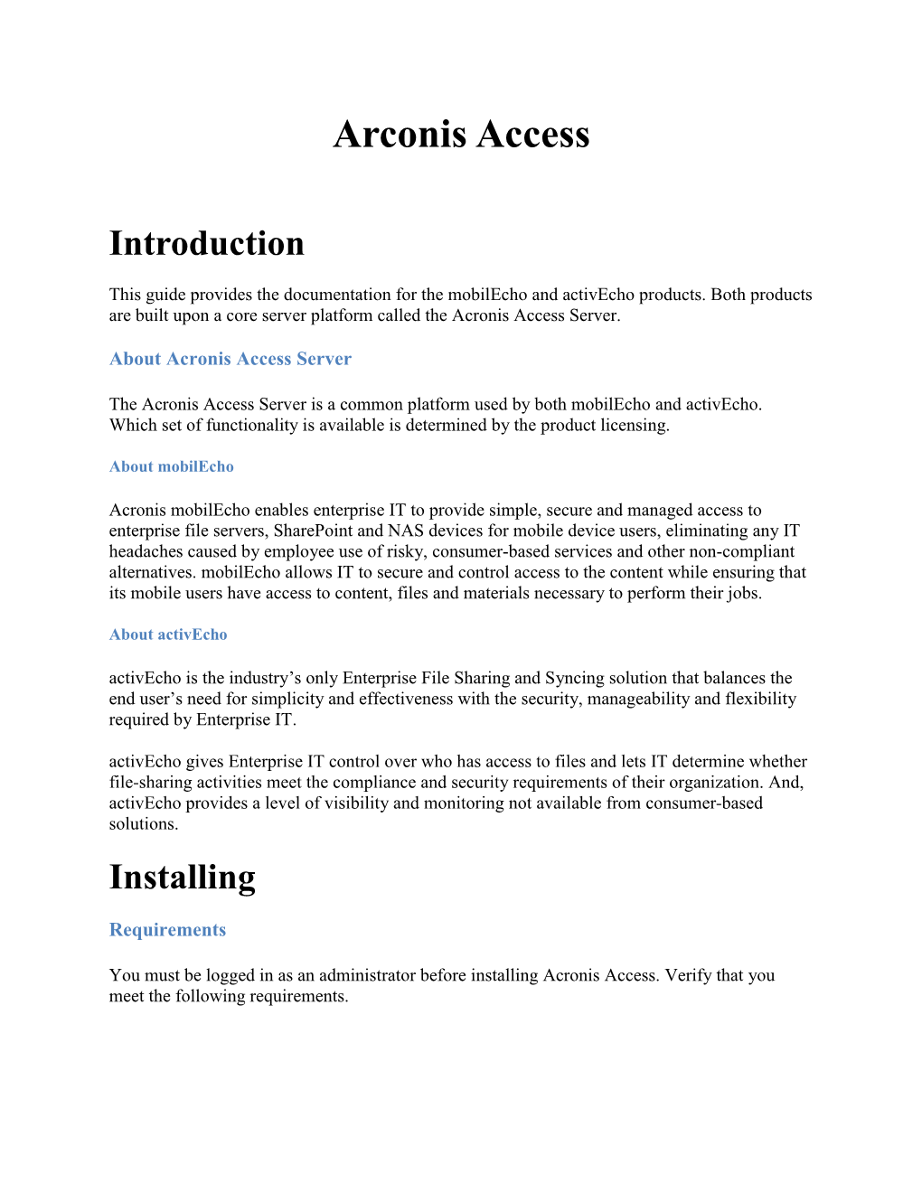 Arconis Access