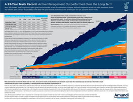 A 93-Year Track Record: Active Management Outperformed Over the Long Term Since 1928, Pioneer Fund Has Pursued Capital Growth and Reasonable Income for Shareowners