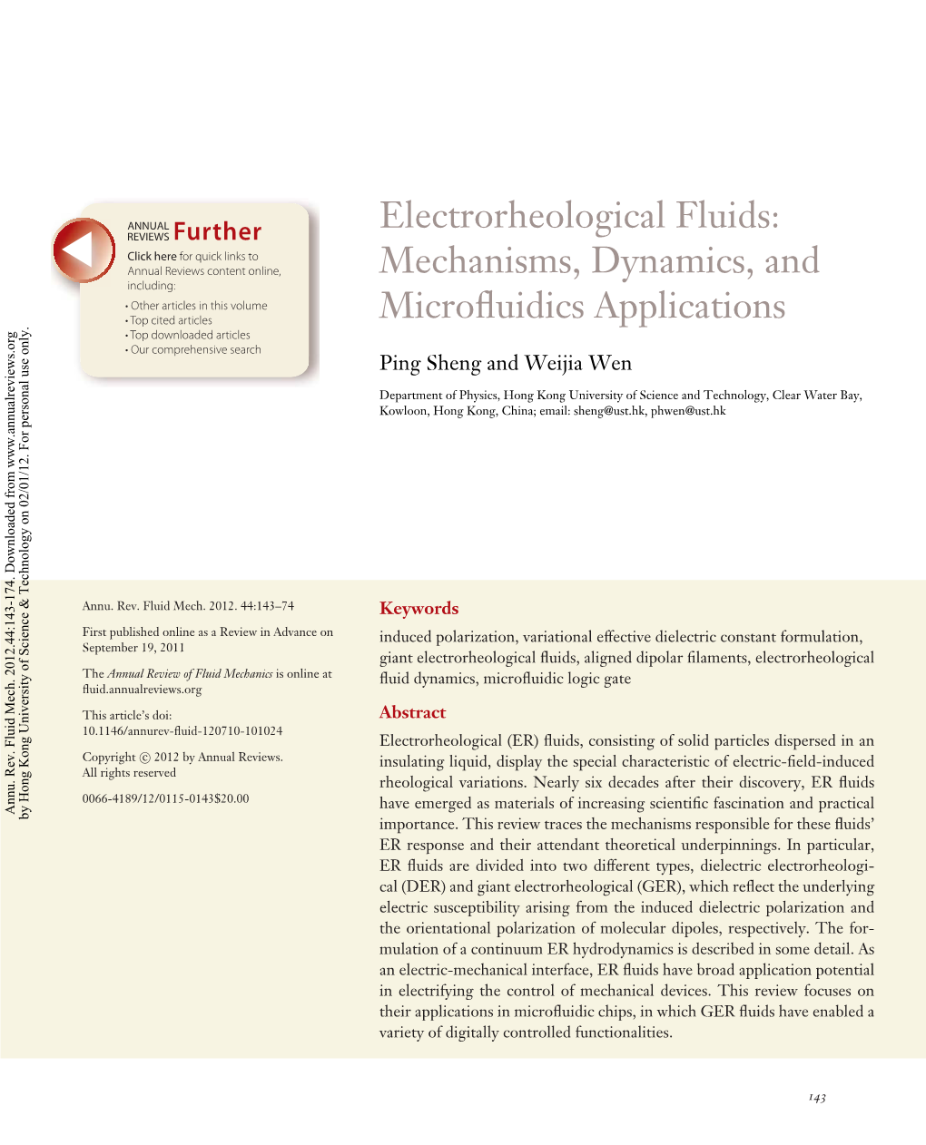 Electrorheological Fluids: Mechanisms, Dynamics, and Microﬂuidics Applications