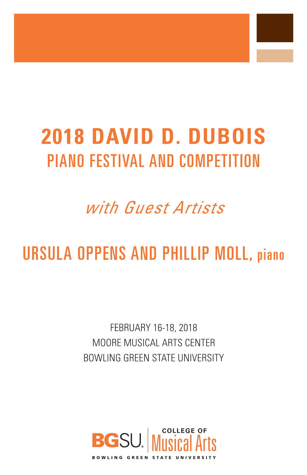 2018 David D. Dubois Piano Festival and Competition